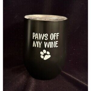 Wine Tumbler Stainless Steel Vacuum Insulated Lid Cup Black Novelty